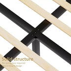 Corduroy bed frame, 56-inch corduroy soft-padded bed frame, solid wood slats and bed legs, no box spring requiredGrey