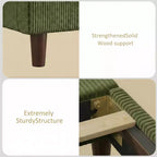 Corduroy bed frame, 56-inch corduroy soft-padded bed frame, solid wood slats and bed legs, no box spring requiredGrey