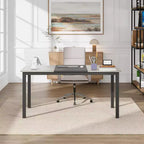 Rectangle Dining Table for 2 4 6 People, 63-Inch Modern Farmhouse Kitchen & Dining Room Tables with Heavy Duty Metal Legs for Kitchen Living Room