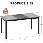 Rectangle Dining Table for 2 4 6 People, 63-Inch Modern Farmhouse Kitchen & Dining Room Tables with Heavy Duty Metal Legs for Kitchen Living Room