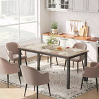 Rectangle Dining Table for 2 4 6 People, 63-Inch Modern Farmhouse Kitchen & Dining Room Tables with Heavy Duty Metal Legs for Kitchen Living Room