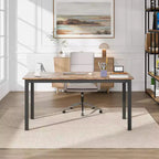 Rectangle Dining Table for 2 4 6 People, 63-Inch Modern Farmhouse Kitchen & Dining Room Tables with Heavy Duty Metal Legs for Kitchen Living Room