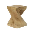 Modern Spiral Side Table with Hollow Center, Wood Grain Texture Magnesium Oxide Coffee Table for Living Room Bedroom