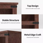 3-Tier Farmhouse Bookcase with Storage, Wooden 3-Shelf Low Bookcase for Home Office, Living Room, Bedroom
