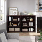 3-Tier Farmhouse Bookcase with Storage, Wooden 3-Shelf Low Bookcase for Home Office, Living Room, Bedroom