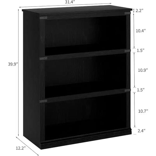 Bibliothèque à 3 niveaux style ferme avec rangement, bibliothèque basse en bois à 3 étagères pour bureau à domicile, salon, chambre