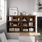 3-Tier Farmhouse Bookcase with Storage, Wooden 3-Shelf Low Bookcase for Home Office, Living Room, Bedroom