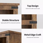 3-Tier Farmhouse Bookcase with Storage, Wooden 3-Shelf Low Bookcase for Home Office, Living Room, Bedroom