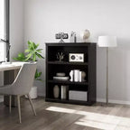 3-Tier Farmhouse Bookcase with Storage, Wooden 3-Shelf Low Bookcase for Home Office, Living Room, Bedroom