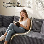 Canapé d'angle en L de 106 pouces, canapé modulaire moderne avec méridienne, siège profond rembourré pour salon