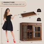 35.4 Modern Sideboard Buffet Cabinet with Glass Door, Storage & Drawers - Versatile Dining Room and Kitchen Storage Solution