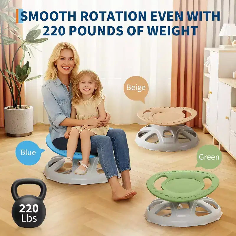 Kids Sensory Swivel Chair,Spinning Seat with Safety Handle & Non-Slip Base
