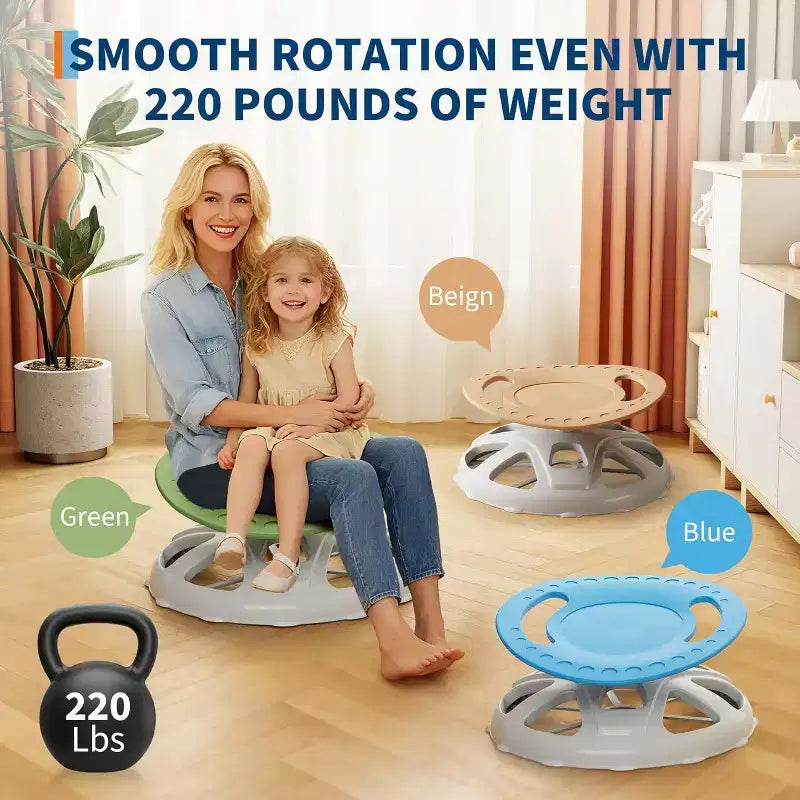 Kids Sensory Swivel Chair,Spinning Seat with Safety Handle & Non-Slip Base