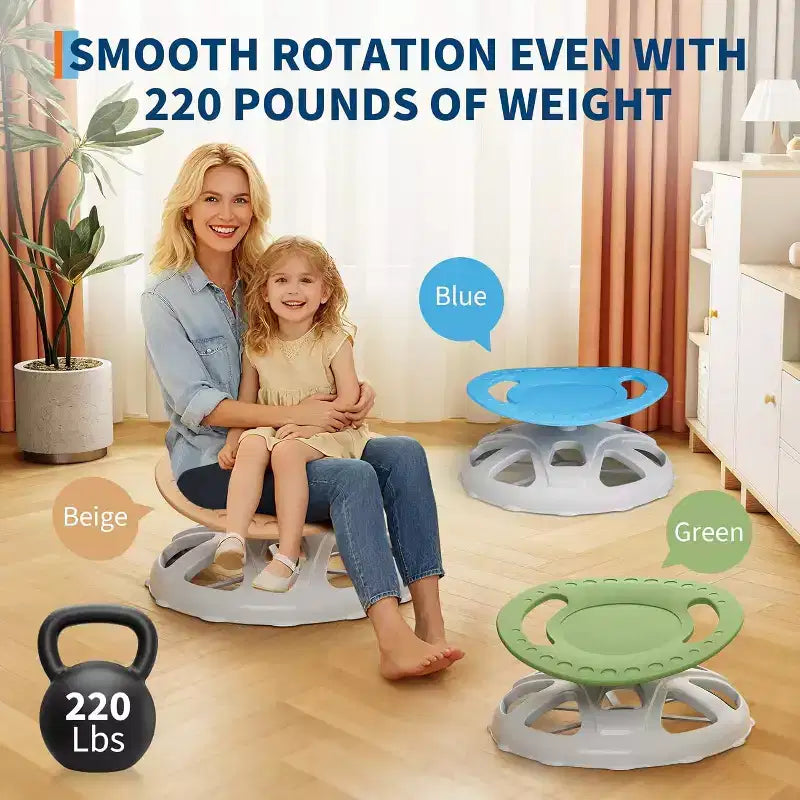 Kids Sensory Swivel Chair,Spinning Seat with Safety Handle & Non-Slip Base