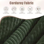 Modern Small Soft Corduroy Loveseat Sofa with Pillows & Side Pockets,Solid Wood Frame Futon Couch for Living Room,Dorm