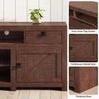 Farmhouse TV Stand for Tv Up to 80 Inches, Long Entertainment Center with 4 Storage Drawers & 3 Open Shelf, Television Consoles Stands for Living Room