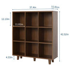 Wooden Cube Bookshelf, Freestanding Open Bookcase, Floor Standing Display Cabinet, Open Storage Organizer for Living Room, Office, Study Room