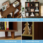 Wooden Cube Bookshelf, Freestanding Open Bookcase, Floor Standing Display Cabinet, Open Storage Organizer for Living Room, Office, Study Room
