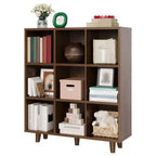 Wooden Cube Bookshelf, Freestanding Open Bookcase, Floor Standing Display Cabinet, Open Storage Organizer for Living Room, Office, Study Room