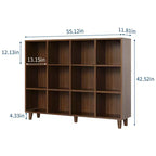 Wooden Cube Bookshelf, Freestanding Open Bookcase, Floor Standing Display Cabinet, Open Storage Organizer for Living Room, Office, Study Room