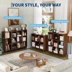 Wooden Cube Bookshelf, Freestanding Open Bookcase, Floor Standing Display Cabinet, Open Storage Organizer for Living Room, Office, Study Room