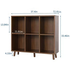 Wooden Cube Bookshelf, Freestanding Open Bookcase, Floor Standing Display Cabinet, Open Storage Organizer for Living Room, Office, Study Room