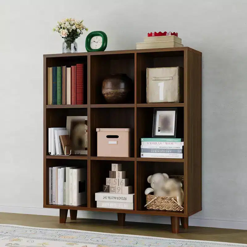 Wooden Cube Bookshelf, Freestanding Open Bookcase, Floor Standing Display Cabinet, Open Storage Organizer for Living Room, Office, Study Room