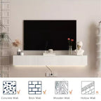 Floating TV Stand Wall Mounted with 16 Color LEDs,69 Modern TV Stand, Floating TV Cabinet Entertainment Center for 55 60 65 Inch TV