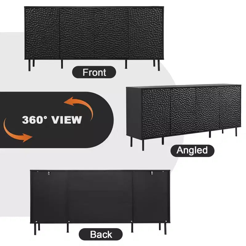 Mid-Century Sideboard with Ample Storage & Raised Legs for Easy Cleaning
