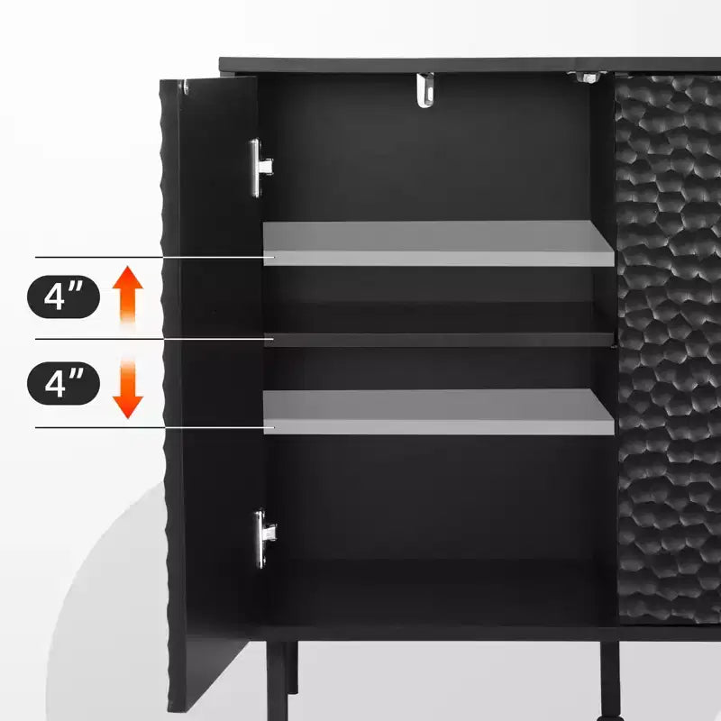 Mid-Century Sideboard with Ample Storage & Raised Legs for Easy Cleaning