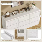 9-Drawer Wooden Dresser, Handle-Free Storage Cabinet for Bedroom, Living Room & Hallway, with Anti-Tip Safety