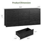 9-Drawer Wooden Dresser, Handle-Free Storage Cabinet for Bedroom, Living Room & Hallway, with Anti-Tip Safety