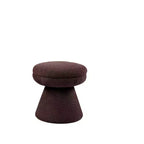 17.5 Mushroom Shape Accent Stool,Round Top Teddy Fabric Ottoman with Pedestal Base,Shearling-Like Pouf for Living Room,Bedroom,Entryway