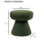 17.5 Mushroom Shape Accent Stool,Round Top Teddy Fabric Ottoman with Pedestal Base,Shearling-Like Pouf for Living Room,Bedroom,Entryway