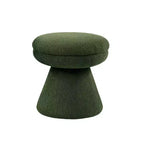 17.5 Mushroom Shape Accent Stool,Round Top Teddy Fabric Ottoman with Pedestal Base,Shearling-Like Pouf for Living Room,Bedroom,Entryway