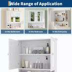 Wall Mount Mirror Medicine Cabinet, 22.2 Inch Bathroom Medicine Cabinet with Adjustable Shelf, Waterproof Cabinet for Bathroom Organization