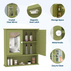 Wall Mount Mirror Medicine Cabinet, 22.2 Inch Bathroom Medicine Cabinet with Adjustable Shelf, Waterproof Cabinet for Bathroom Organization