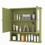 Wall Mount Mirror Medicine Cabinet, 22.2 Inch Bathroom Medicine Cabinet with Adjustable Shelf, Waterproof Cabinet for Bathroom Organization