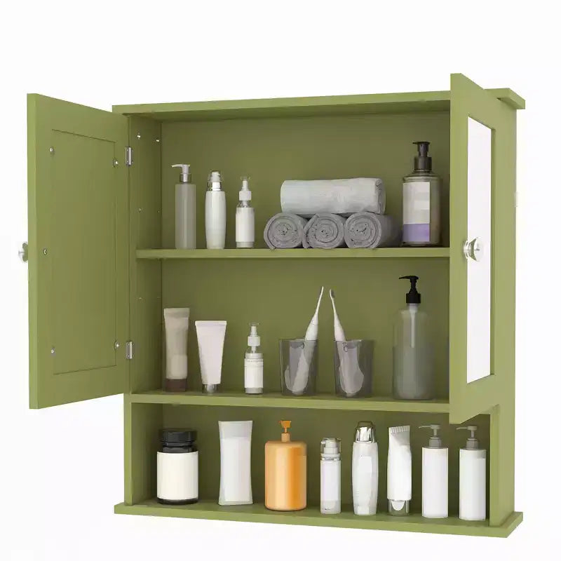 Wall Mount Mirror Medicine Cabinet, 22.2 Inch Bathroom Medicine Cabinet with Adjustable Shelf, Waterproof Cabinet for Bathroom Organization