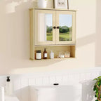 Wall Mount Mirror Medicine Cabinet, 22.2 Inch Bathroom Medicine Cabinet with Adjustable Shelf, Waterproof Cabinet for Bathroom Organization