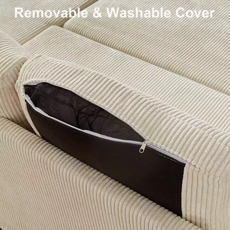 105-Inch Four-Seat Pull-Out Sofa Bed with Storage, Side Pockets, Adjustable Backrest, Convertible