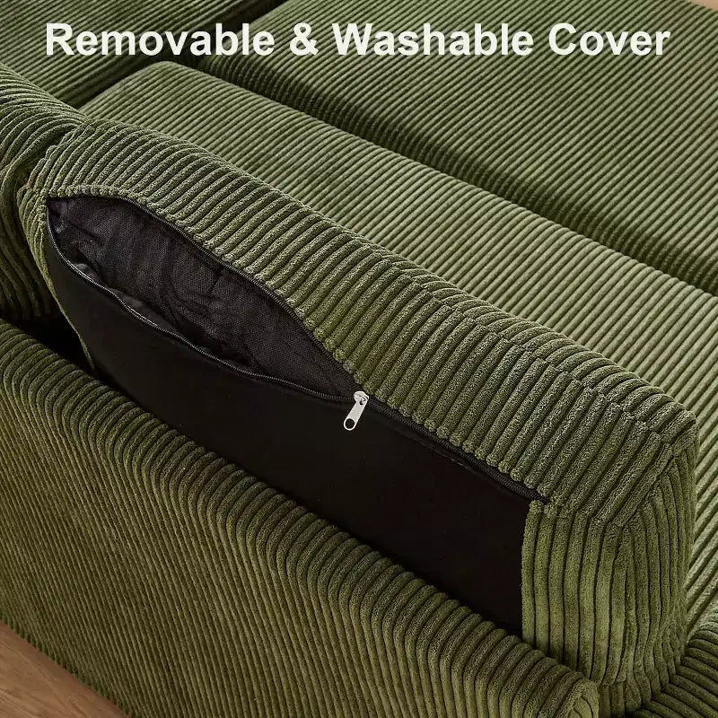 105-Inch Four-Seat Pull-Out Sofa Bed with Storage, Side Pockets, Adjustable Backrest, Convertible