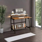 Computer Desk Desk Space Saving PC Laptop Table Office Table with Shelves 2-Tier Work Table with Monitor Stand Laptop Table for Small Rooms,Home