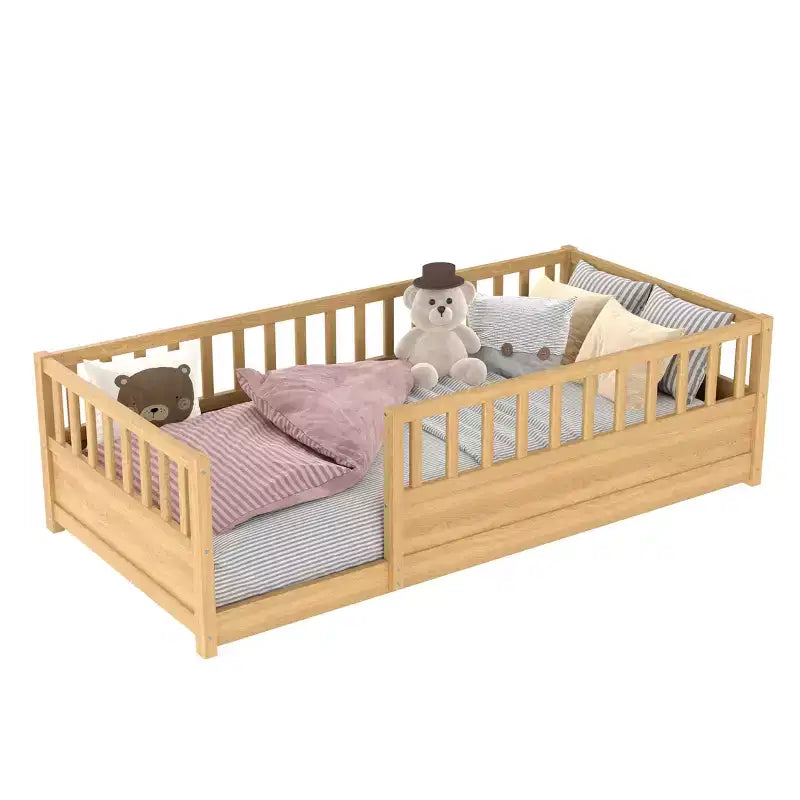 Pine Wood Floor Bed with Super High Security Barrier