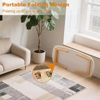 39.9 Wooden Folding Coffee Table, Foldable Laptop Table for Small Spaces, Low Study Table for Sitting on The Floor for Bedroom Office Apartment
