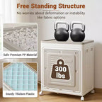 Rolling Laundry Hamper W/ Lid, 150L Large Capacity Clothes Hampers Plastic Collapsible Laundry Baskets W/ Wheels Foldable Sturdy Storage Boxes