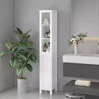 66.92 Tall Bathroom Storage Cabinet with Adjustable Shelves,Slim 1 Doors Freestanding Cabinet with Anti-Tip, Open compartments, for Home Small Spaces