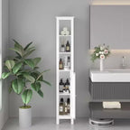 66.92 Tall Bathroom Storage Cabinet with Adjustable Shelves,Slim 1 Doors Freestanding Cabinet with Anti-Tip, Open compartments, for Home Small Spaces