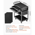 5-Tier Tool Cart with Wheels, 400 lbs Load Capacity, Rolling Work Cart with 2 Drawers & Pegboard, Mechanic Tool Storage Organizer, Black