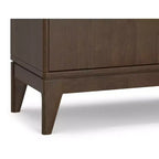 Solid Wood 42 inch Wide Mid Century Modern 3 Drawer Sideboard in Walnut Brown